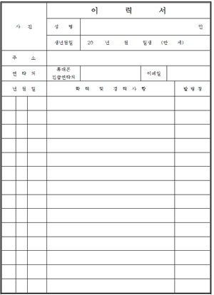 인쇄 가능한 기본 이력서